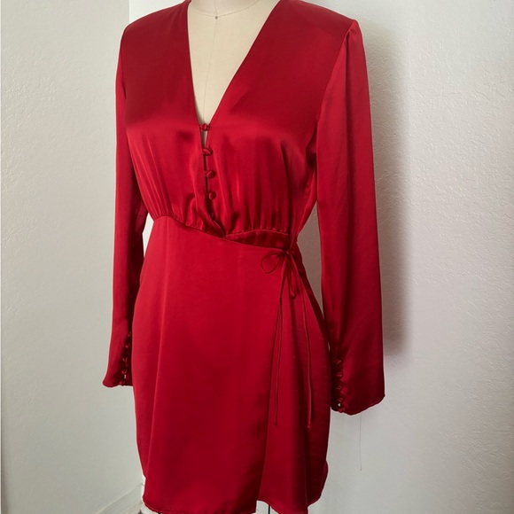 red satin dress zara NWT Asymmetric Effect Midi 9178/399 Size Small One Shoulder Zara Red Satin Mini Dress
